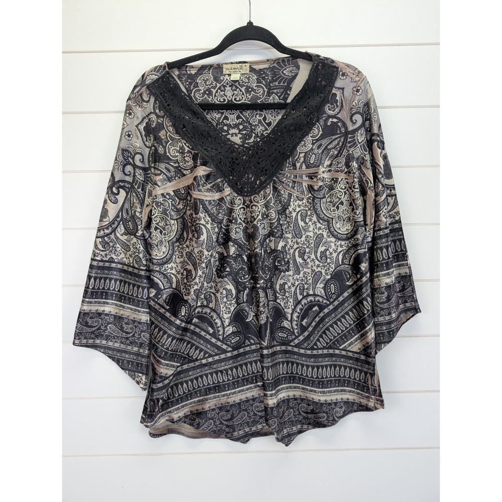 One World Women's Velvet Top‎ Small Fairy Whimsigoth Witchy Lace Dark Romance